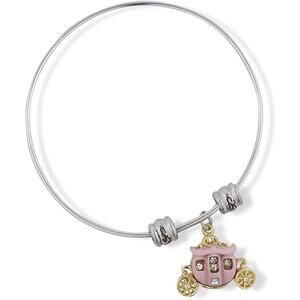 Carriage Cinderella Pink with Gold Wheels Fancy Charm Bangle